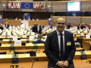 Adrián Ballester en el Parlamento Europeo.