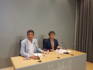 Mazón y Colomer durante la rueda de prensa / Alex Ferrer