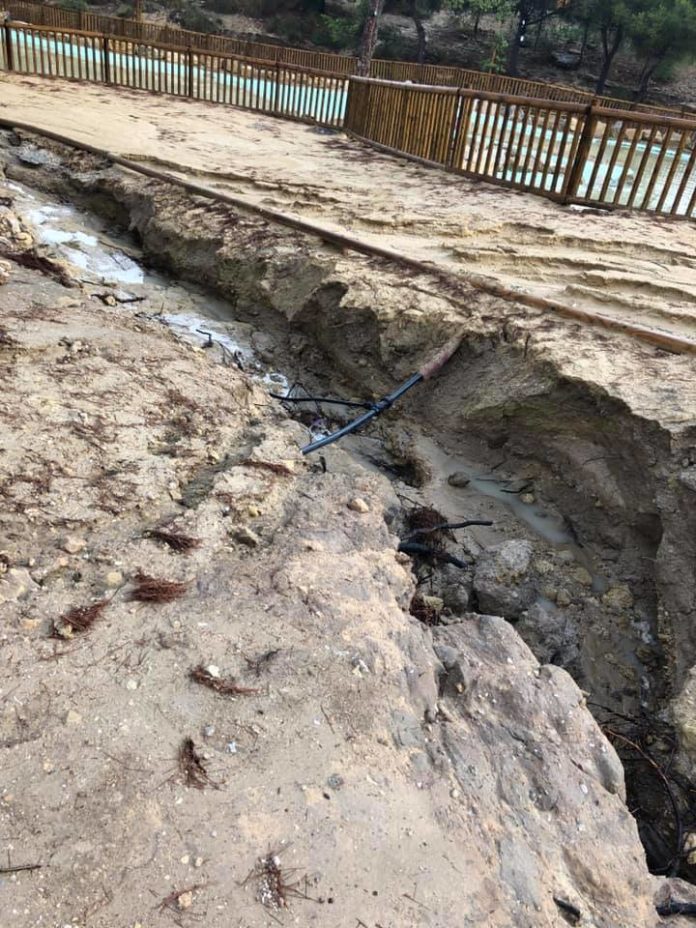 Destrozos en Rojales por las lluvias torrenciales de agosto 2019 (Foto cedida por PADER)