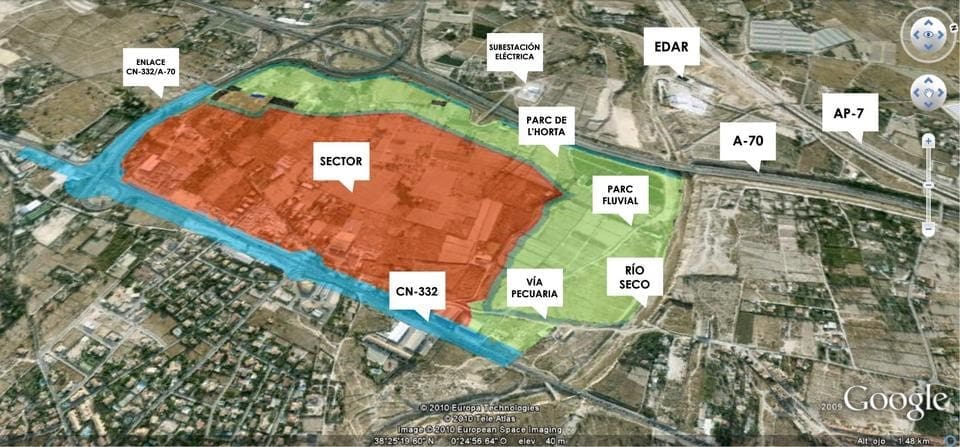 Plano del futuro parque empresarial de Fabraquer (Sant Joan d'Alacant)