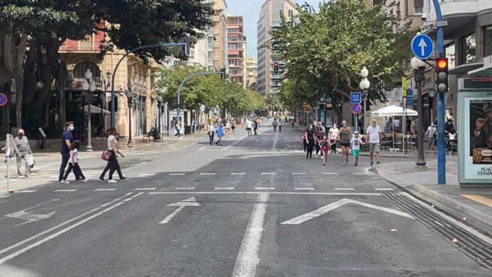 Jornada de peatonalización del centro de Alicante