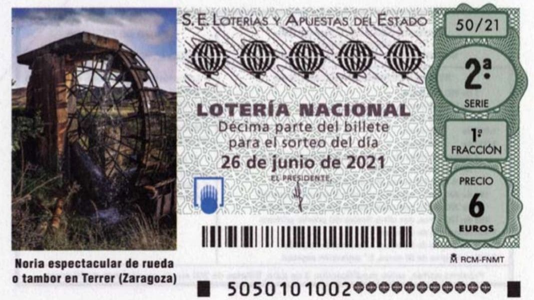 Imagen del décimo de la Lotería Nacional de hoy 26 de junio.