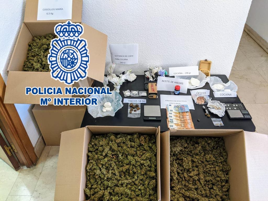 Incautación de la Policía Nacional en el registro de la vivienda.