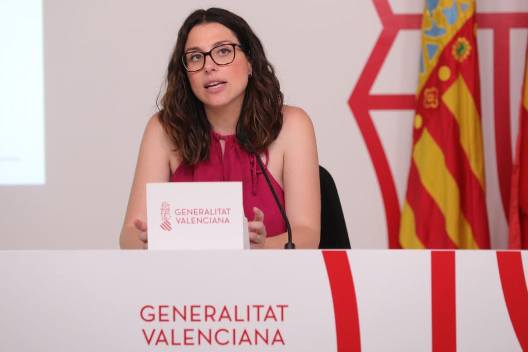 La vicepresidenta y portavoz del Consell en funciones, Aitana Mas, en rueda de prensa | GVA