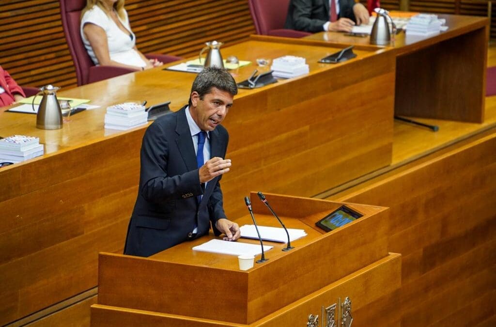 El líder del PPCV, Carlos Mazón, en el debate de investidura de Les Corts | PPCV
