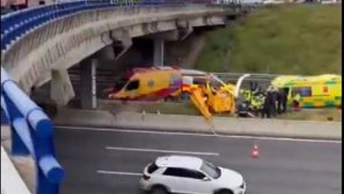 Helicóptero caído cerca de IFEMA, Madrid