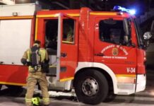 Atienden al gerente de una lavandería tras un incendio en Rojales