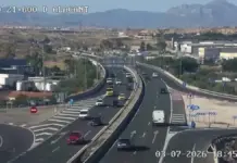 Carretera A-70 en Alicante vista desde la vía