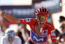 Enric Mas conquista Aitana y se viste de líder de la Vuelta Enric Mas, ciclista del Movistar, celebra una victoria tras la etapa del Alto de Aitana