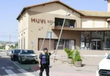 Policías en los alrededores del Museo de Villena en una foto de archivo por un robo del Tesoro