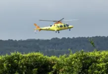 Helicóptero medicalizado en imagen de archivo