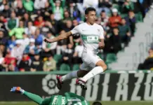 Ponce durante su primera etapa en el Elche, en el partido Elche-Espanyol