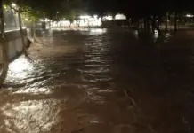 Barranco de la Saleta a su paso por Aldaia durante las tormentas