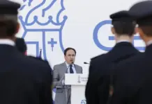 Juanfran Pérez Llorca en un acto del Día de la Unidad de Policía Nacional Adscrita a la Comunitat Valenciana