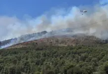 Extinguido el incendio forestal de Polop tras arrasar unas 36 hectáreas Vista general de un incendio forestal en una zona rural de Ibi (Alicante).