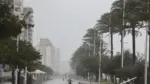Paseo marítimo de Gandia con tormenta y lluvia