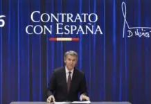 Alberto Núñez Feijóo durante un acto del Partido Popular en Madrid