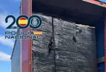 Cajetillas de tabaco ilegal ocultas en la carga de un camión incautado en Alicante