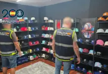 Gorras incautadas, presuntamente falsificadas, remitidas por la Policía Nacional