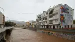 Barranco de Beniopa en Gandía con el cauce lleno por un temporal de lluvias